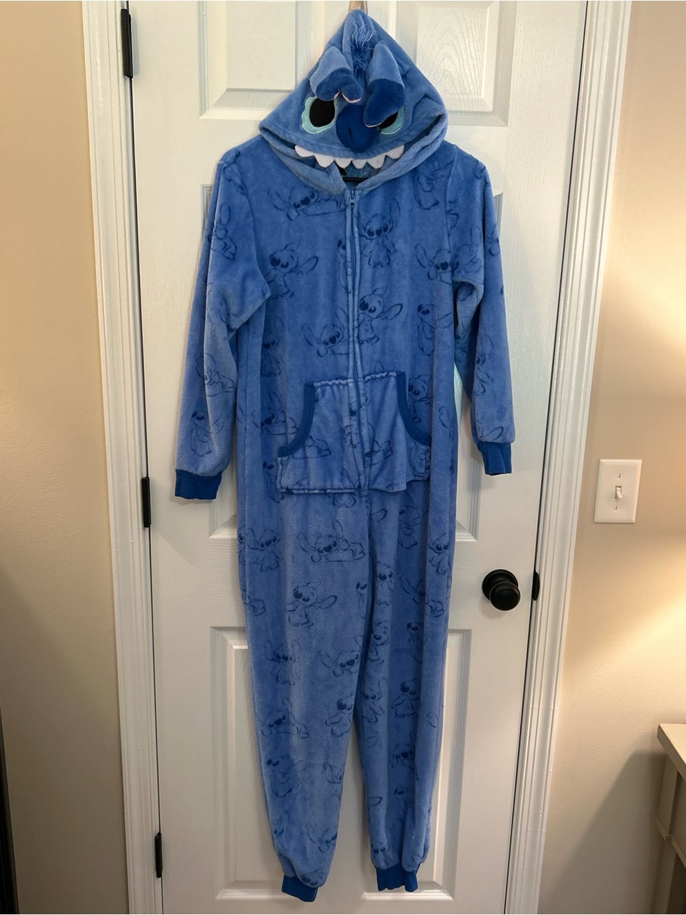 Disney Lilo & Stitch Faux Fur Hooded Union Suit Onesie Pajamas Size S (4-6)